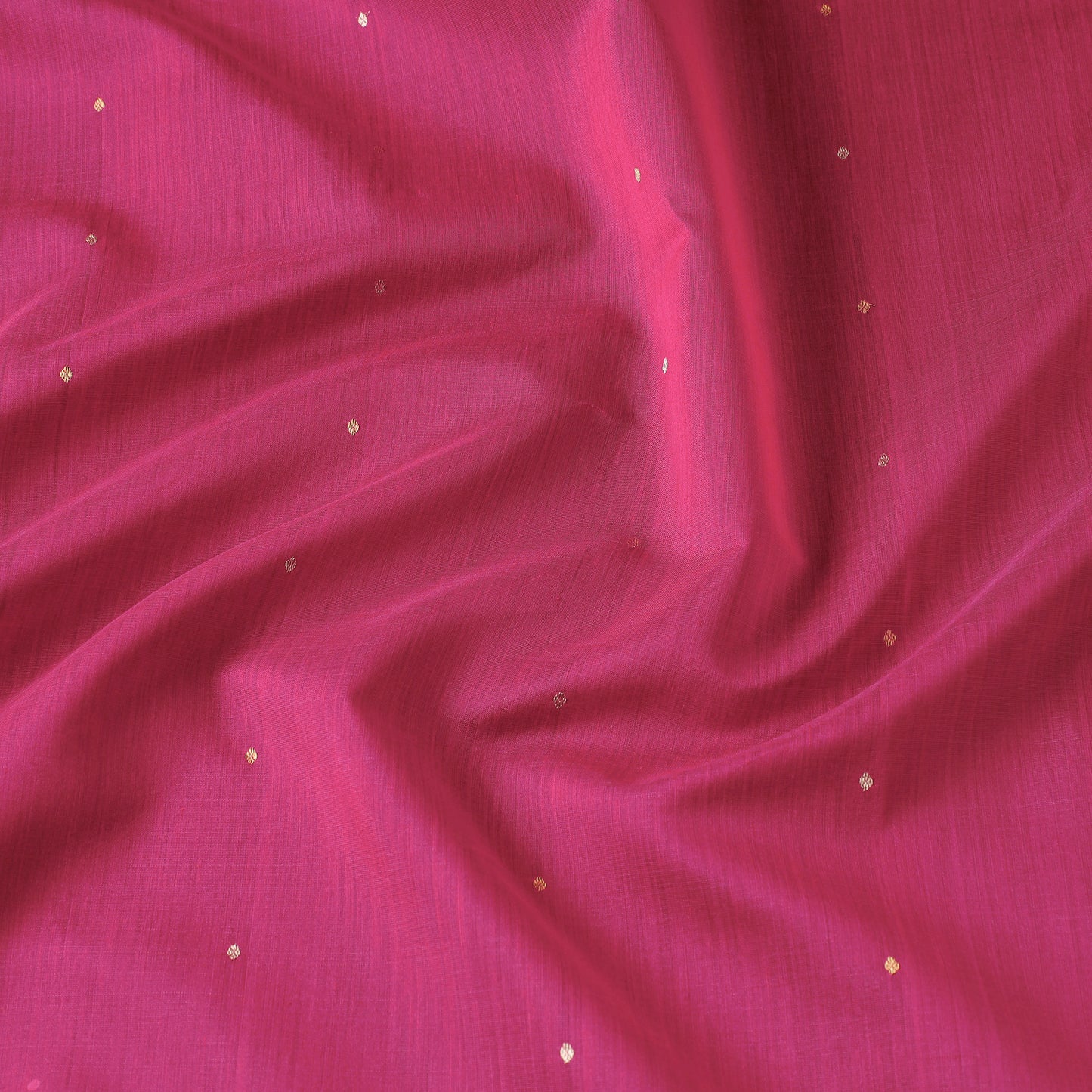 Pink - Traditional Chanderi Silk Handloom Zari Buti Fabric