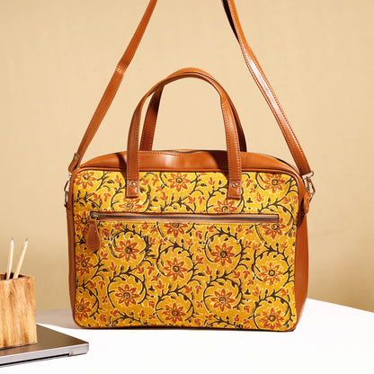 Handcrafted Ajrakh Block Printed Cotton Laptop Bag (15 x 13 in)
