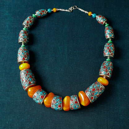 Ethnic Tribal Tibetan Beadwork Necklace from Himalaya