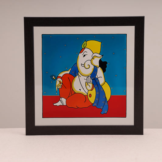 Gandesha-Stained Glass Painting Wall Art Frame