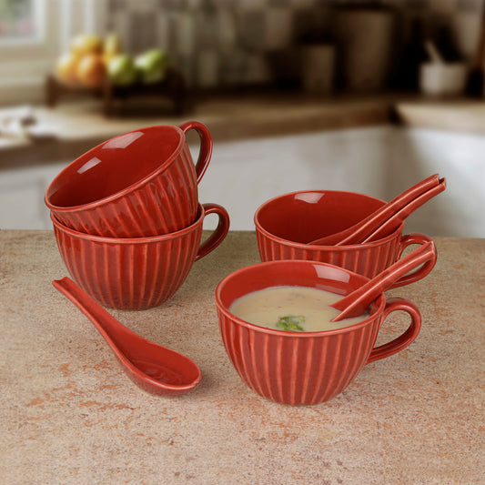 Ceramic Soup Cup with Spoon