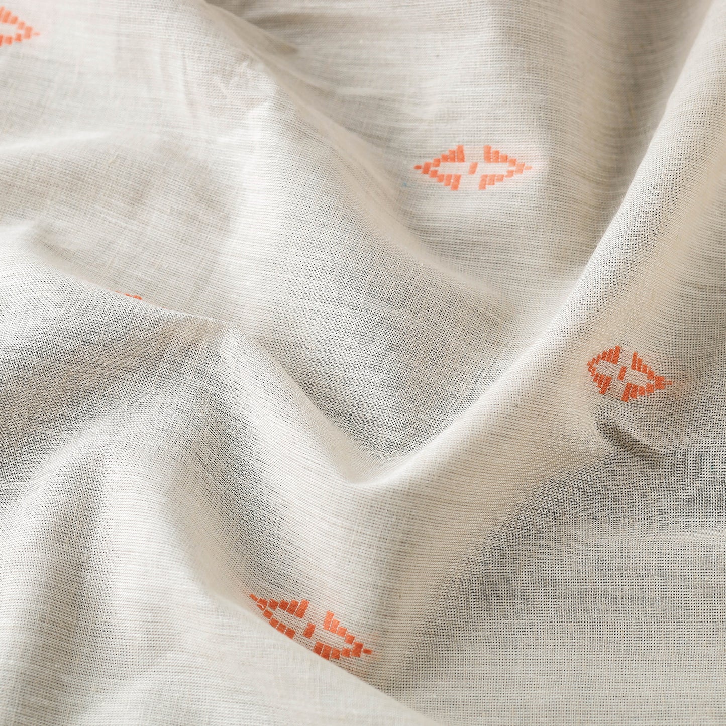 White - Jacquard Prewashed Cotton Fabric 18