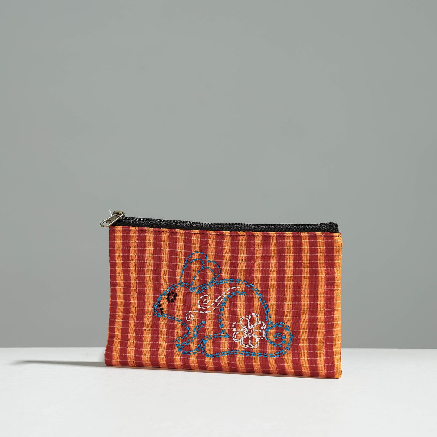 Gamcha Fabric Hand Embroidered Jewelry Pouch
