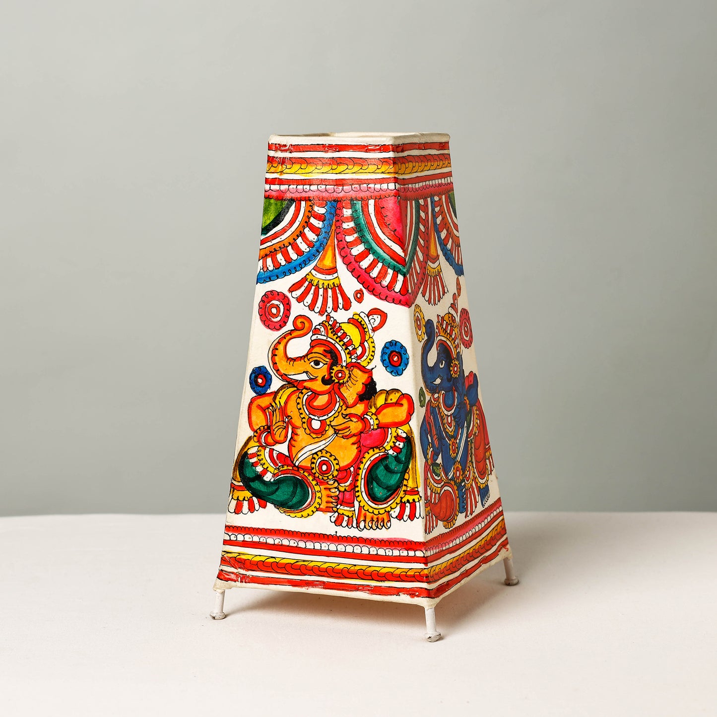 Handpainted Tholu Bommalata Leather Table Lamp (Big) Online l iTokri.com
