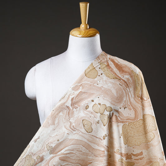 Brown - Digital Print Marble Pattern Cotton Fabric