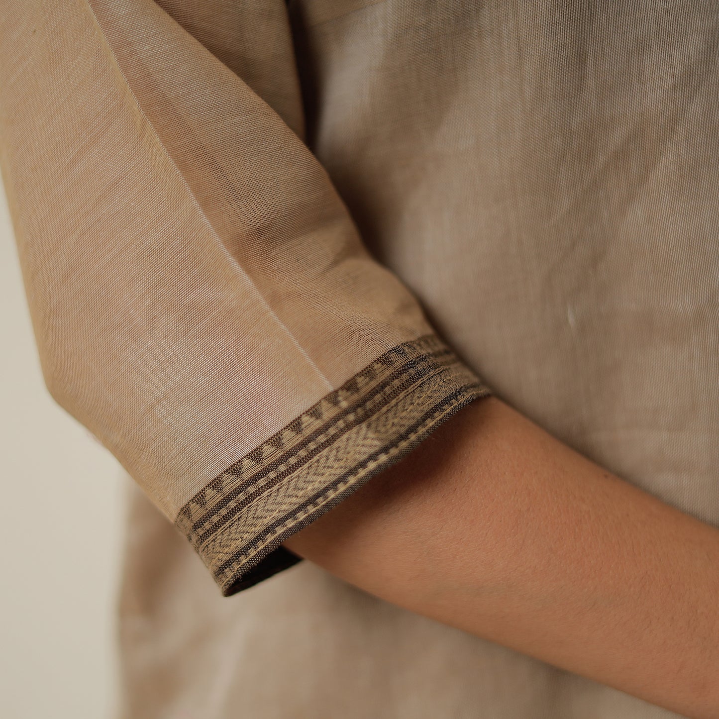 Brown - Dharwad Mercerised Cotton Straight Kurta 03