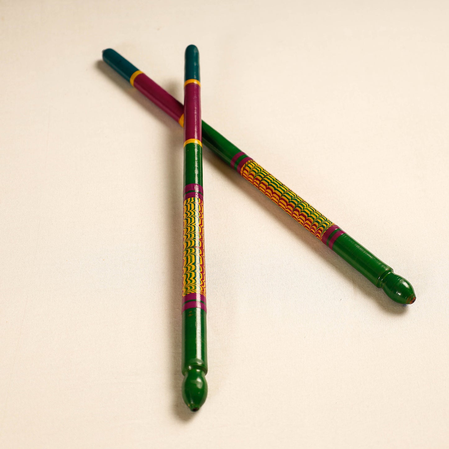 Handmade Lacquered Wooden Garba Dandiya Sticks