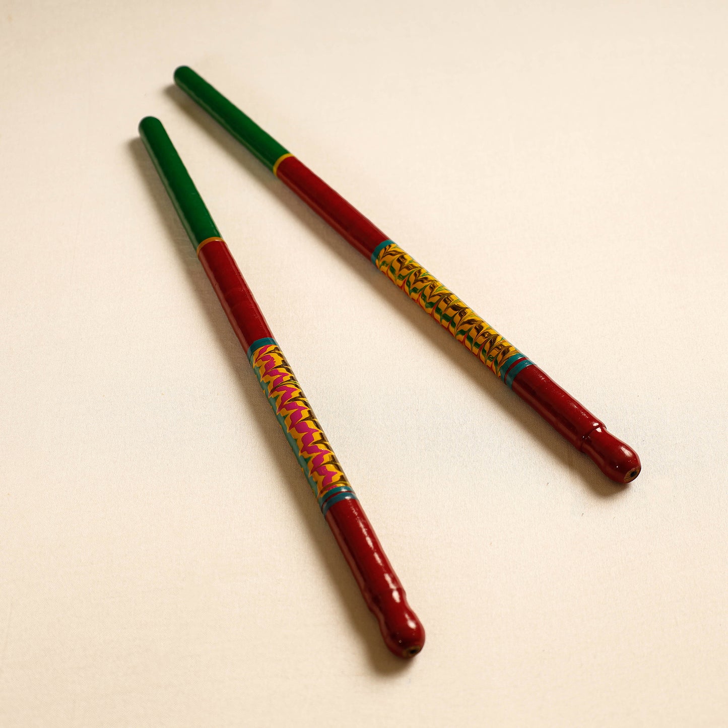 Handmade Lacquered Wooden Garba Dandiya Sticks