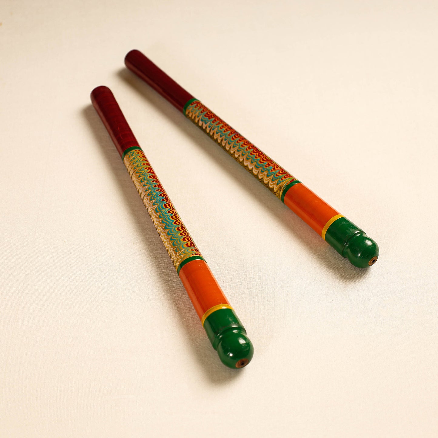 Handmade Lacquered Wooden Garba Dandiya Sticks