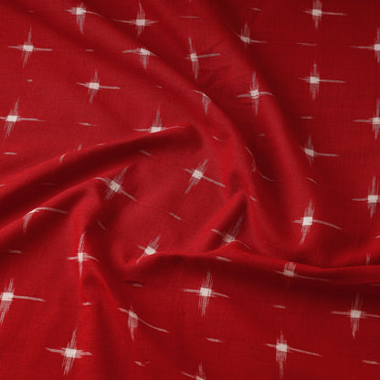 Red - Pochampally Double Ikat Handloom Cotton Fabric 08