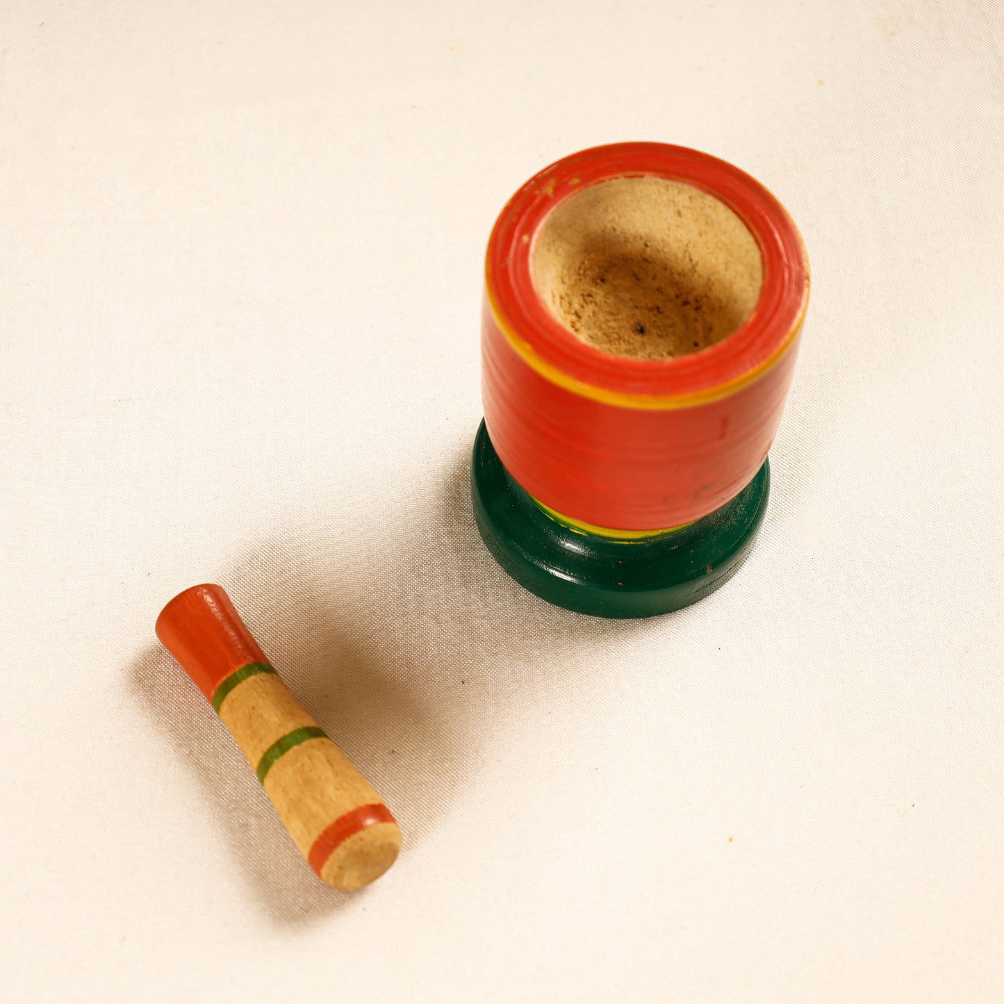 Handmade Lacquered Wooden Mortar & Pestle Set - Small