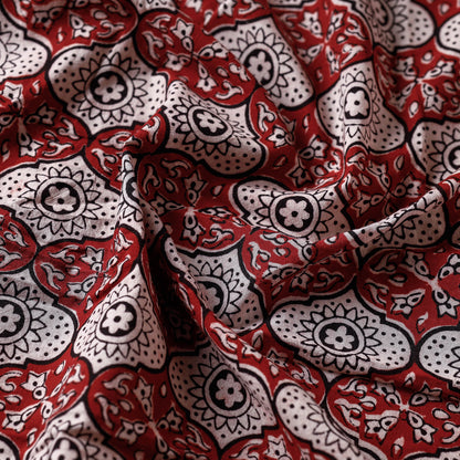 Red - Bagh Hand Block Printed Cotton Fabric