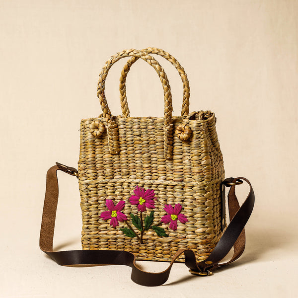 Monogrammed Kala Straw Basket Bag