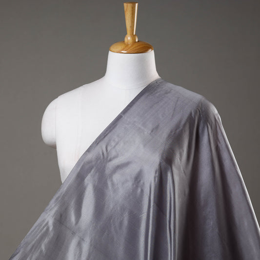 Grey Prewashed Plain Pure Silk Fabric