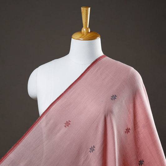 Pink - Organic Kala Cotton Pure Handloom Buti Fabric