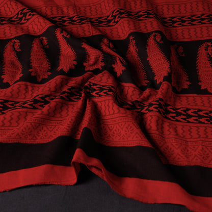 Red - Bagh Block Printed Natural Dyed Cotton Dupatta