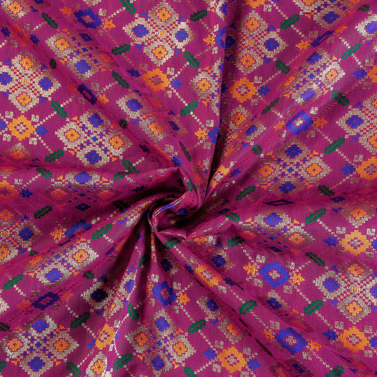 Purple - Banarasi Meena Jacquard Brocade Viscose Silk Fabric