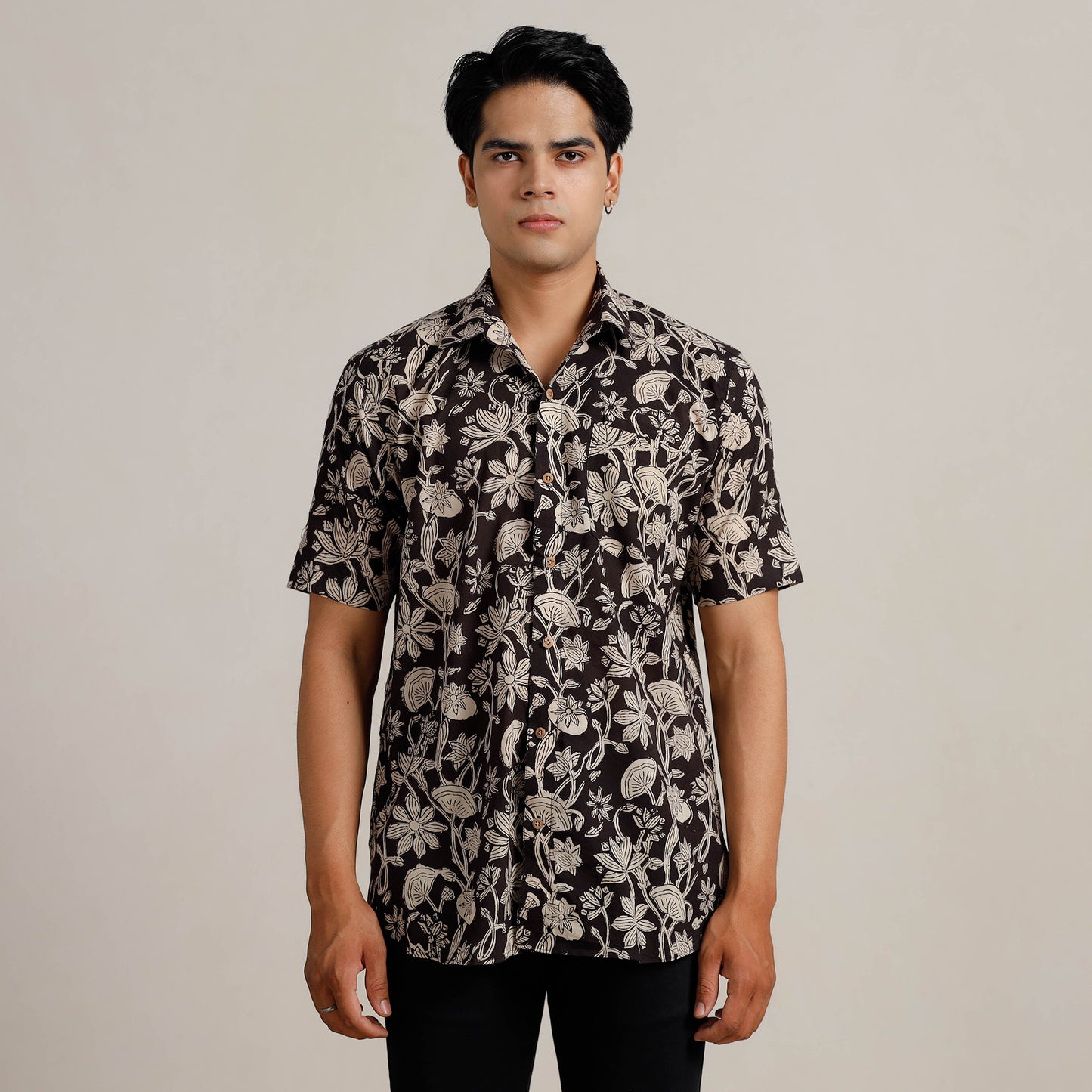Buy Bagru Block Printed Cotton Men Half Sleeve Shirt 01 Online l iTokri.com