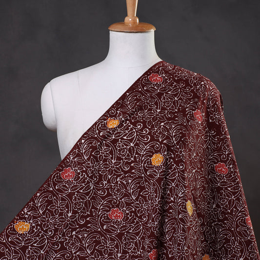 Maroon - Indonesian Style Batik Printed Cotton Fabric