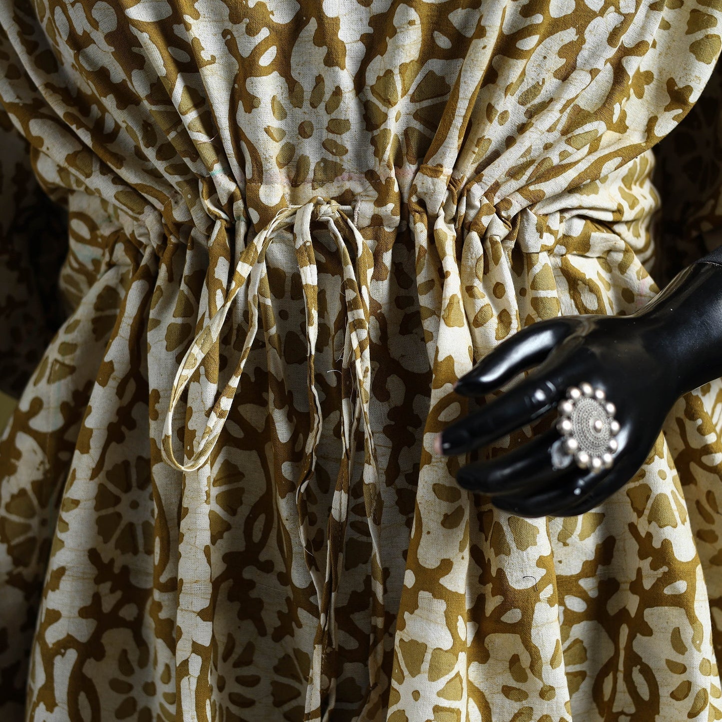 Hand batik cotton short kaftan 23 - handcrafted