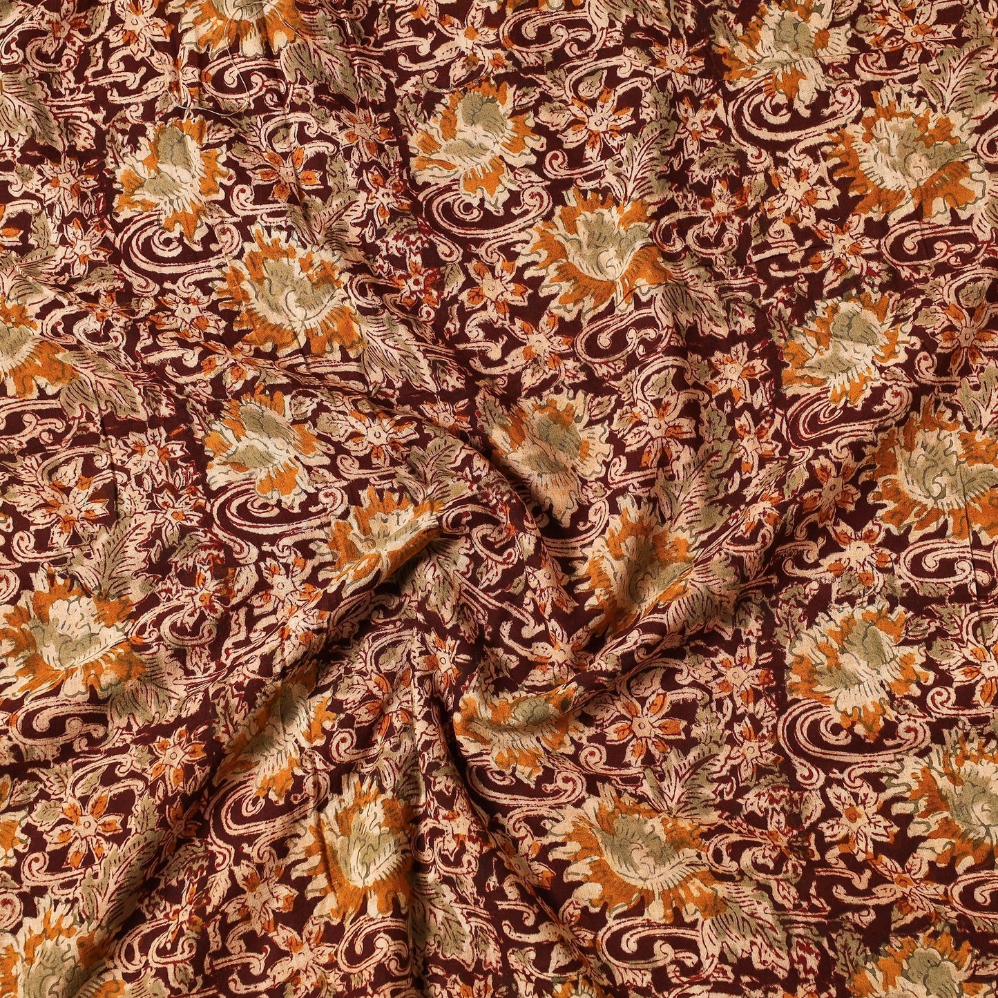 Kalamkari Block Printed Cotton Precut Fabric