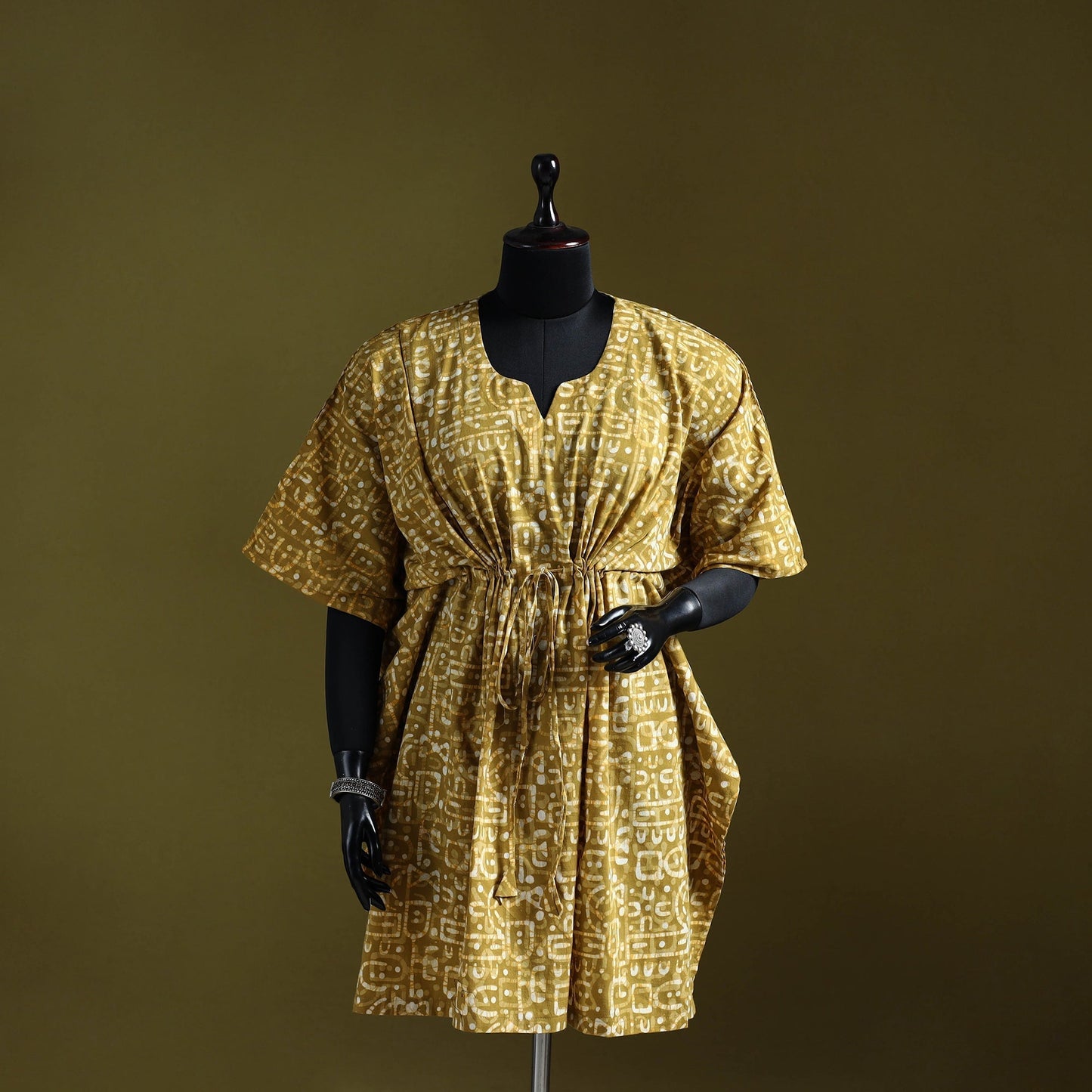 Hand batik cotton medium kaftan 31 - handcrafted