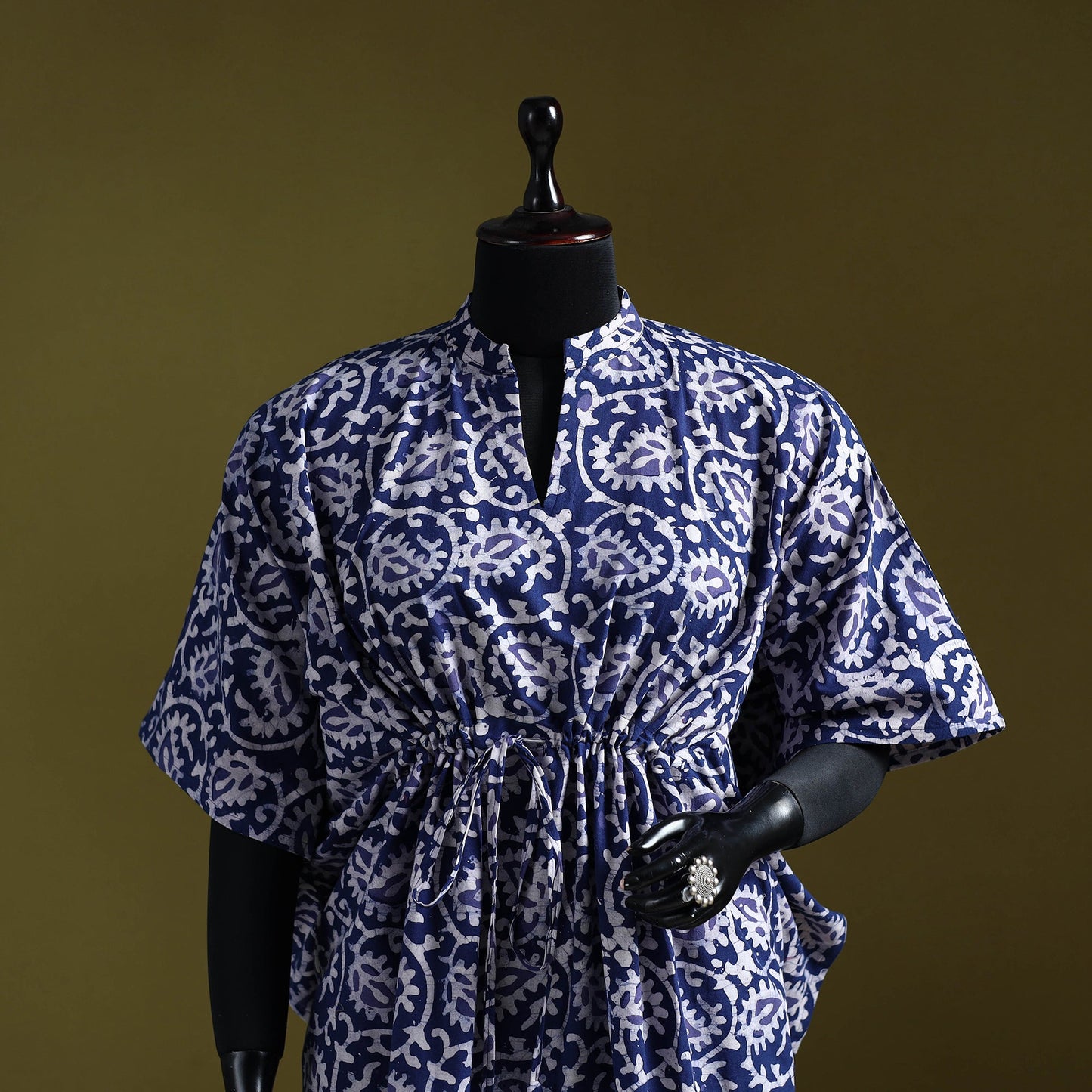 Hand batik cotton medium kaftan 30 - handcrafted