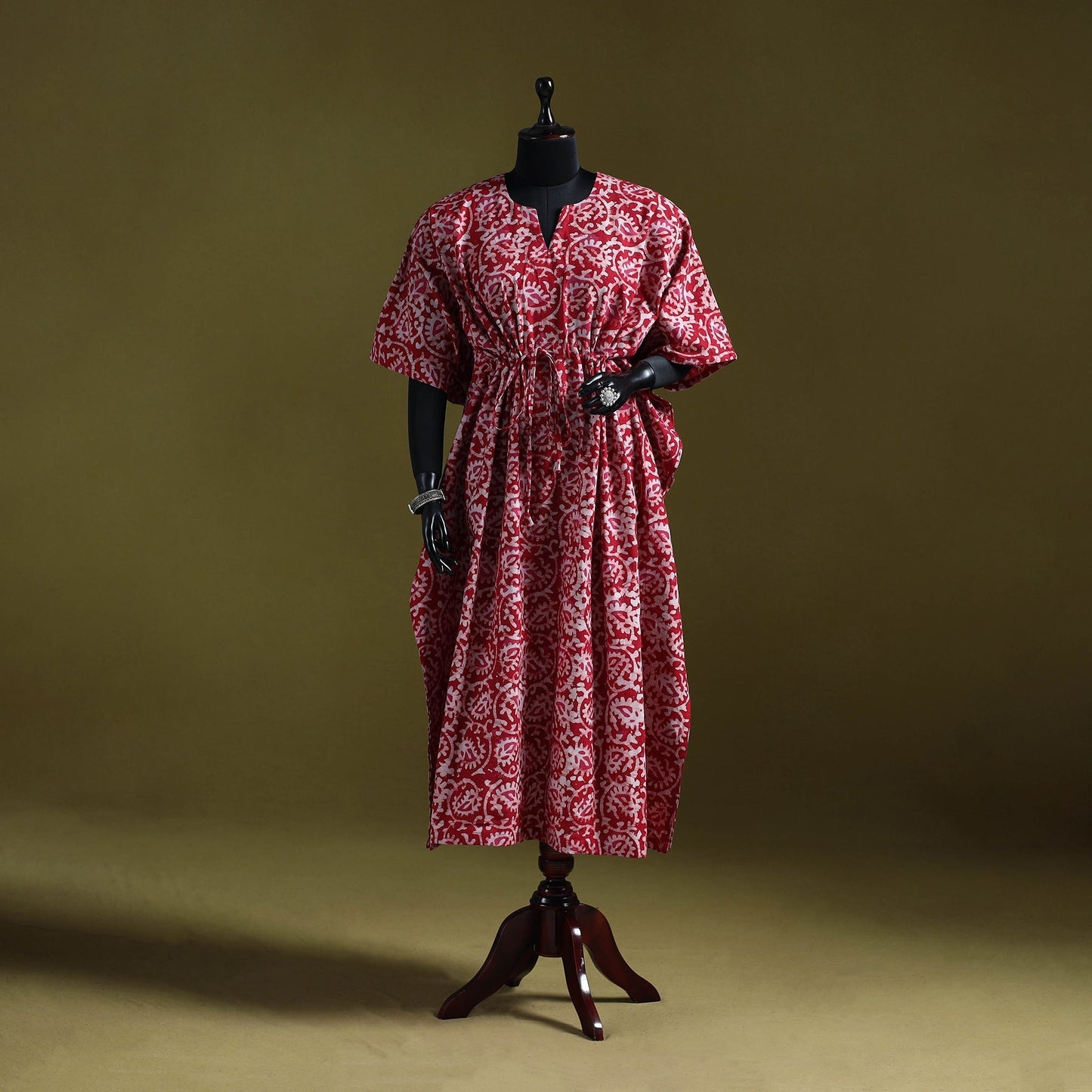 Hand batik cotton long kaftan 03 - handcrafted