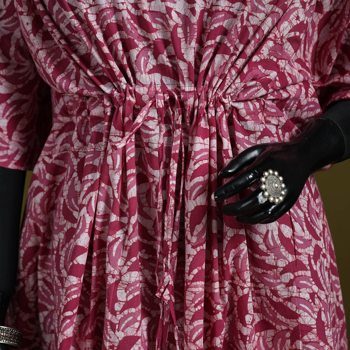 Hand batik cotton medium kaftan 50 - handcrafted