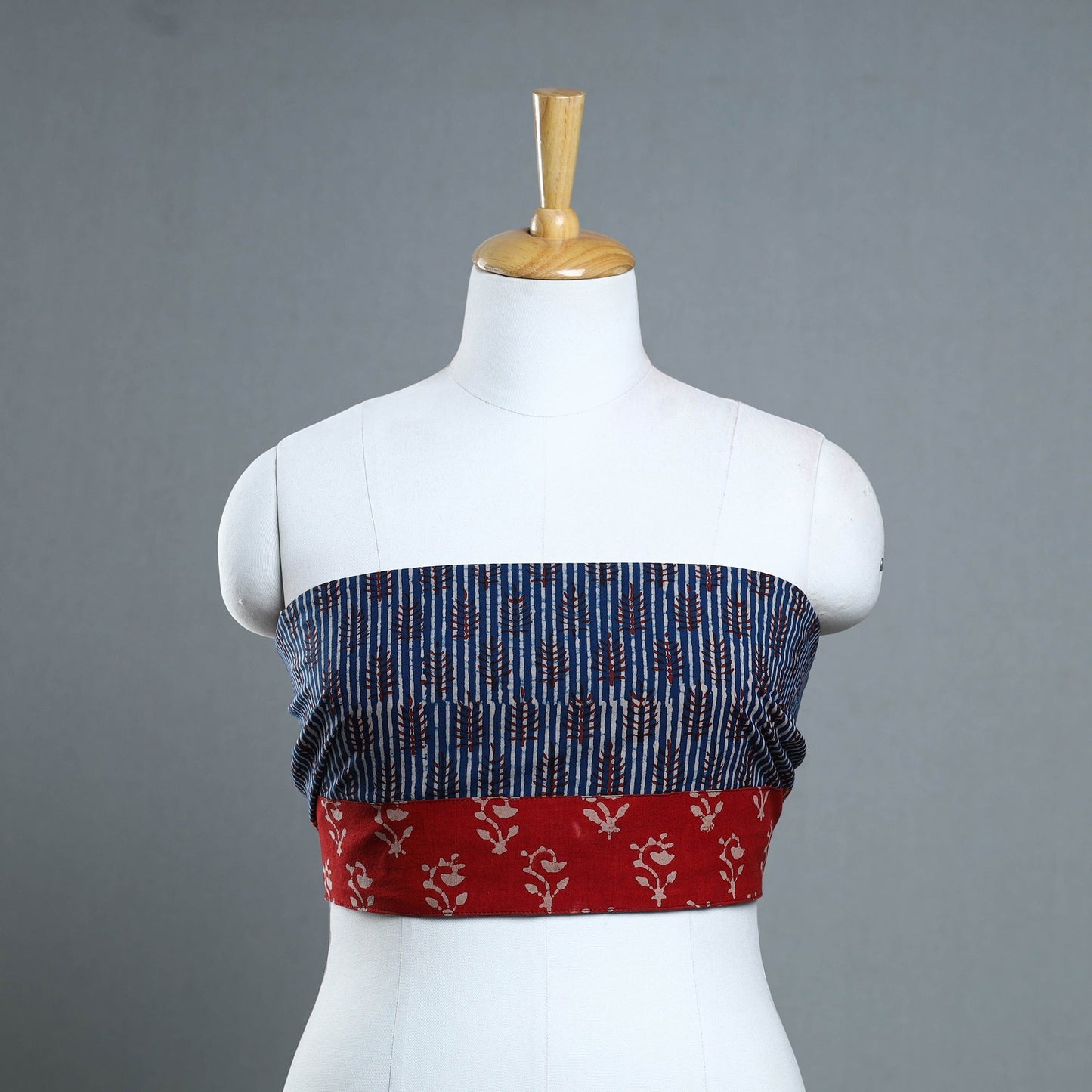 Blue - cotton pipad blouse piece 126 - handcrafted