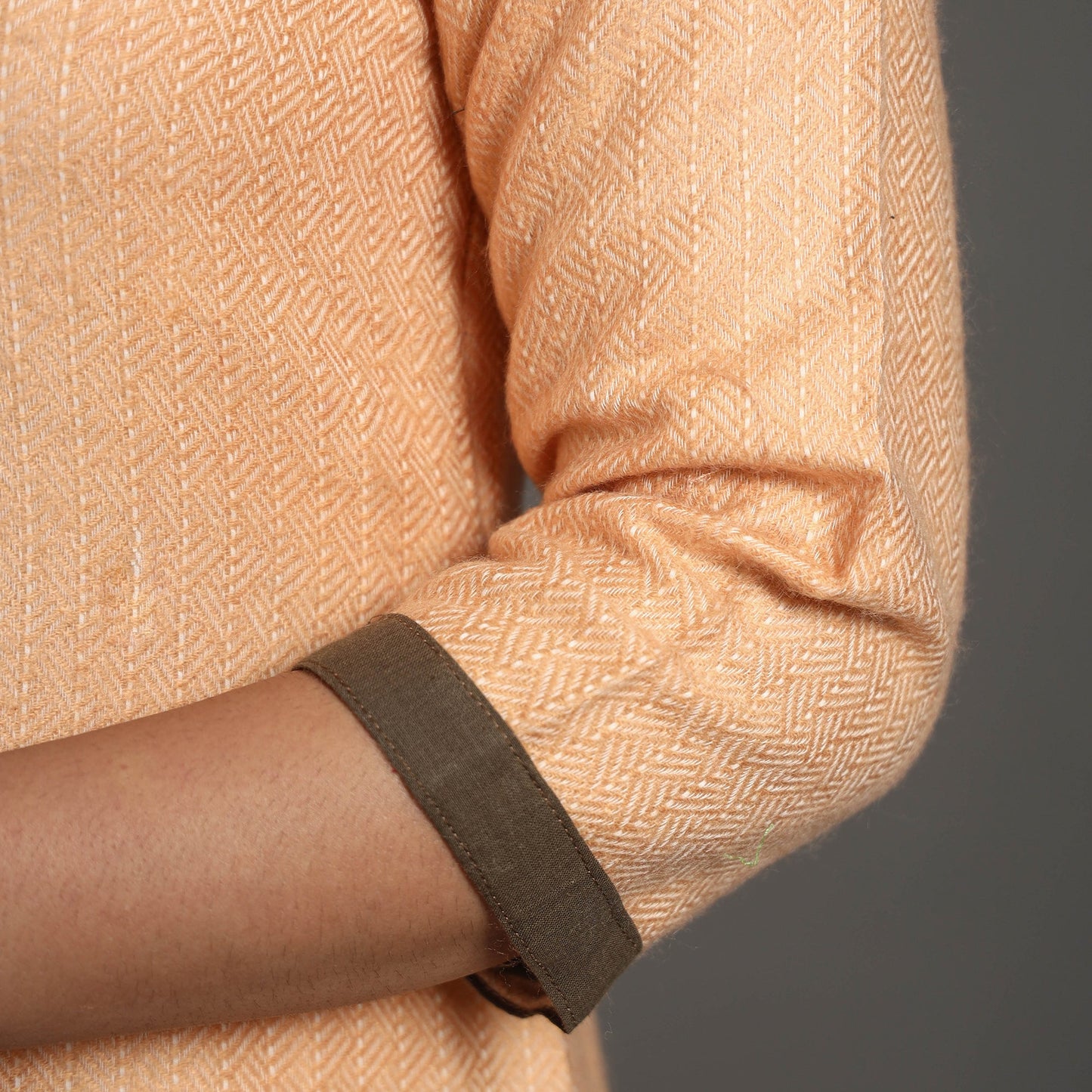 Buy Aashvi Light Peach Merino Woolen Kurta