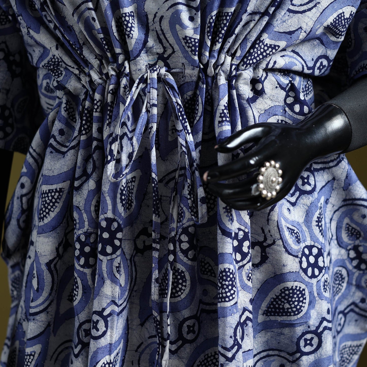 Hand batik cotton medium kaftan 33 - handcrafted