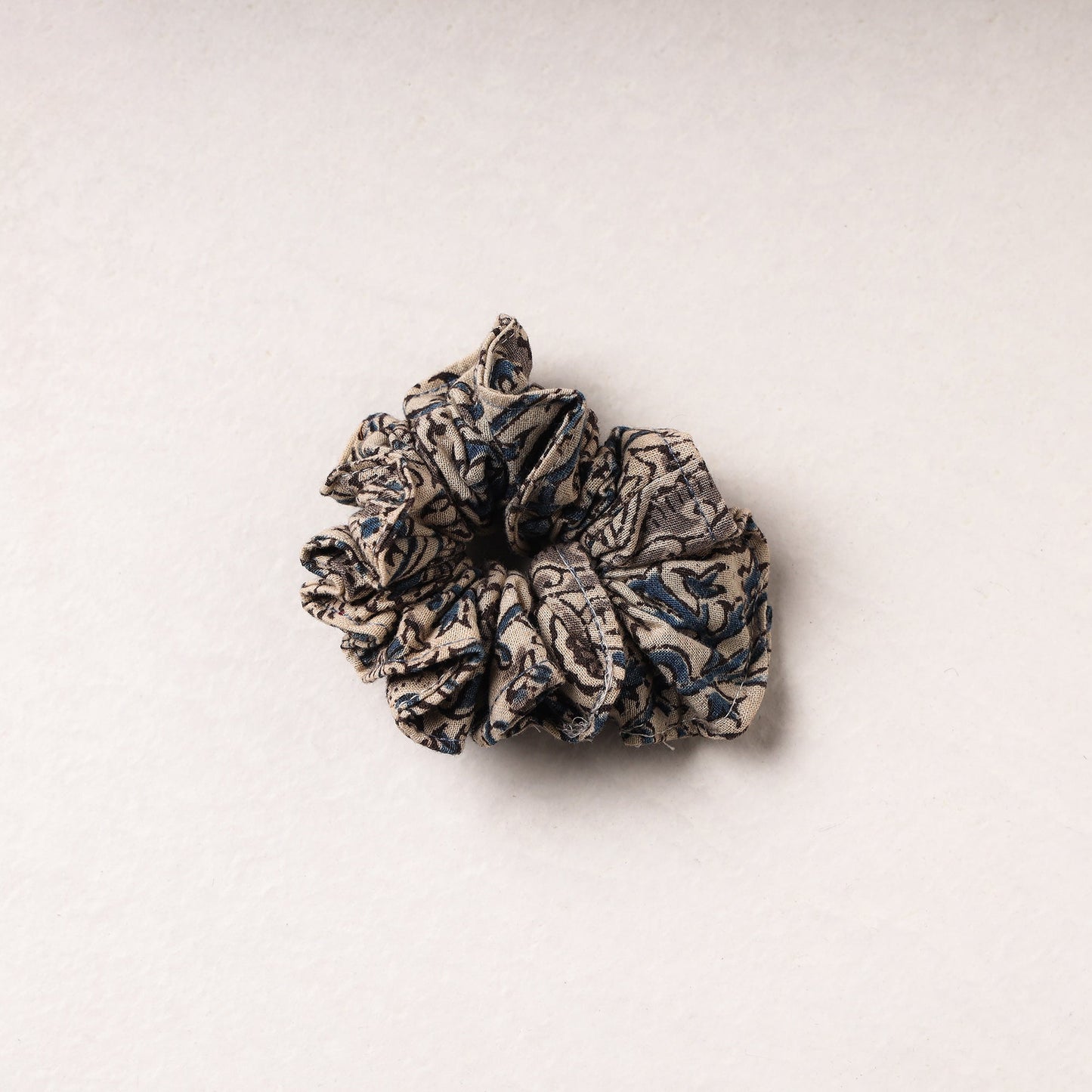 Kalamkari Block Printed Cotton Elastic Rubber Band/Scrunchie