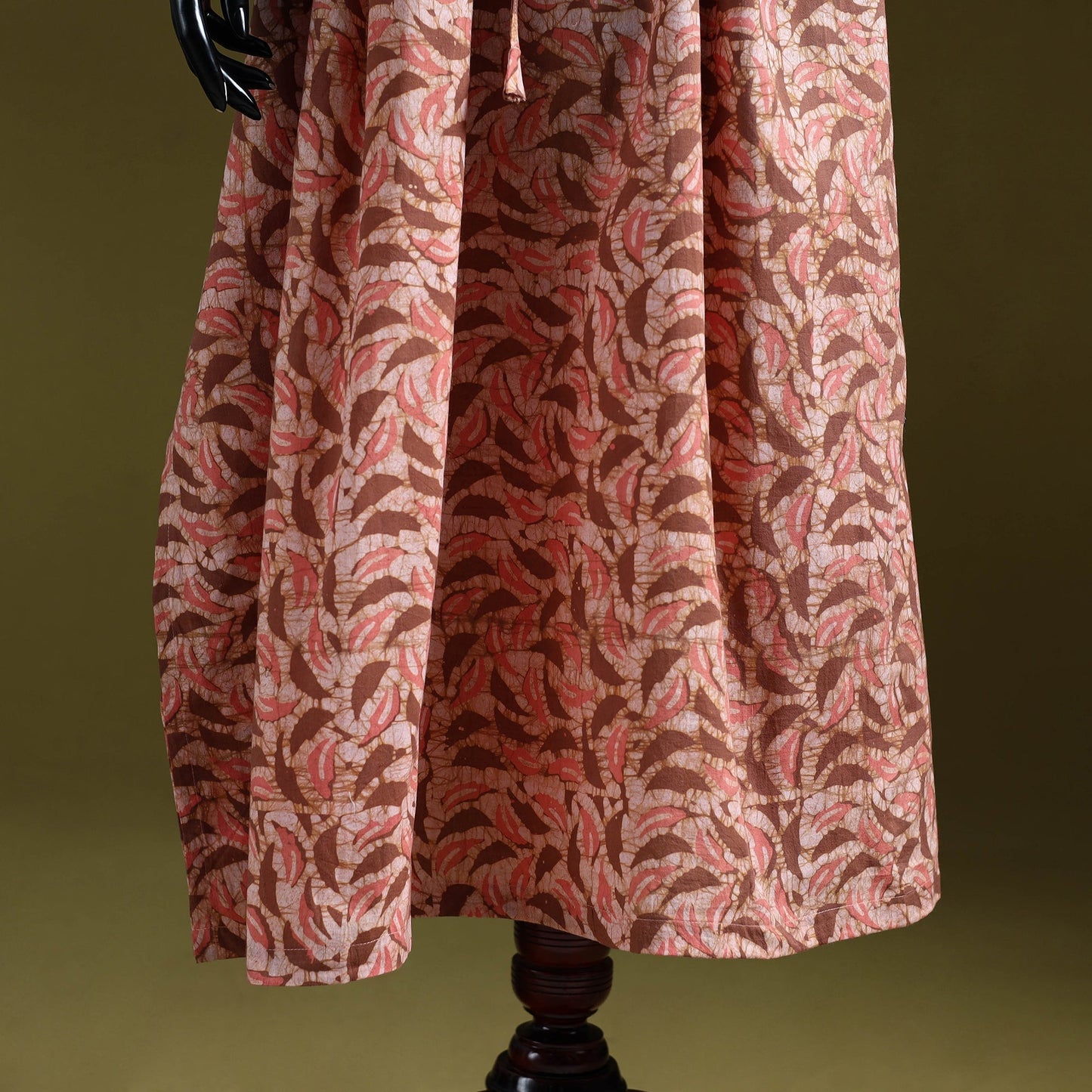 Hand batik cotton long kaftan 07 - handcrafted