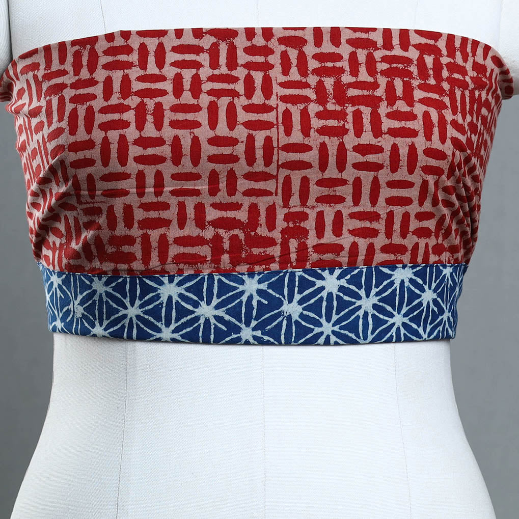Red - cotton pipad blouse piece 152 - handcrafted