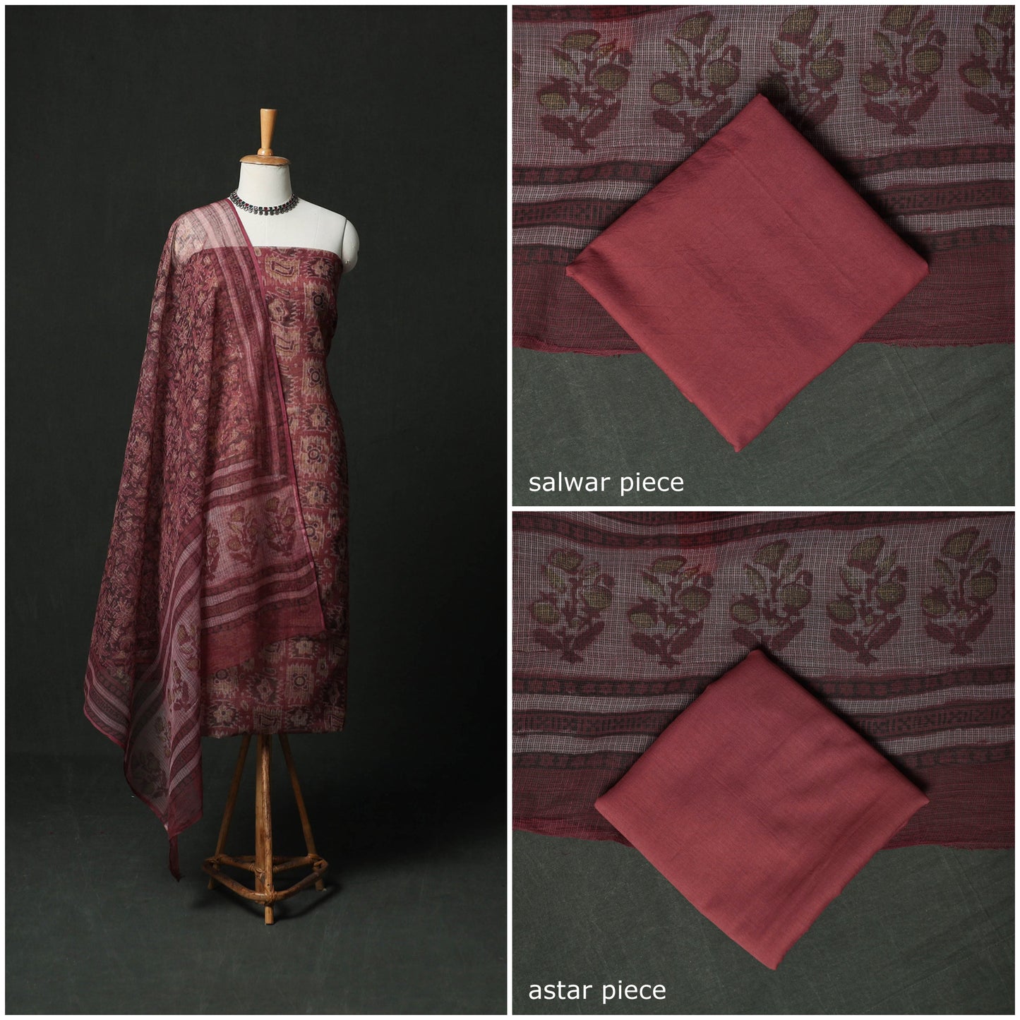 Ajrakh bagru hand block print kota doria cotton natural
