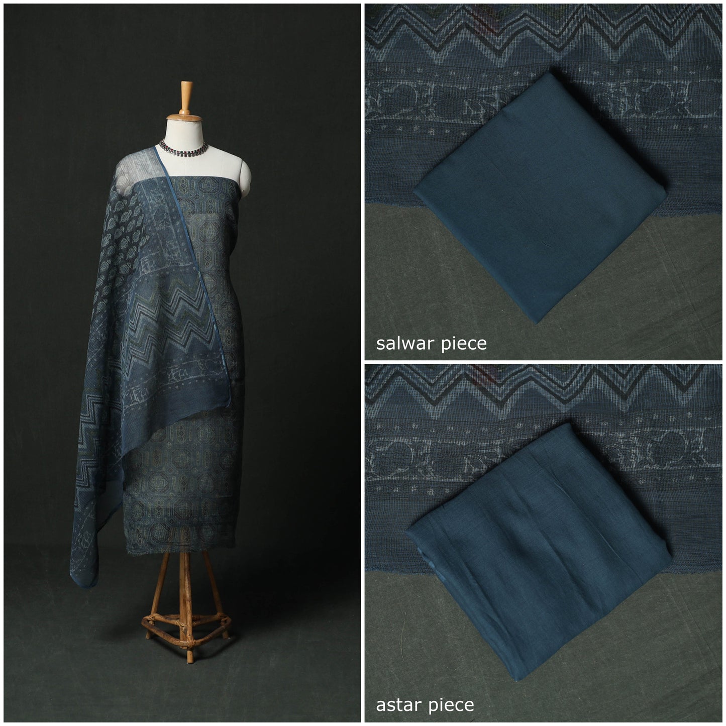 Ajrakh bagru hand block print kota doria cotton natural