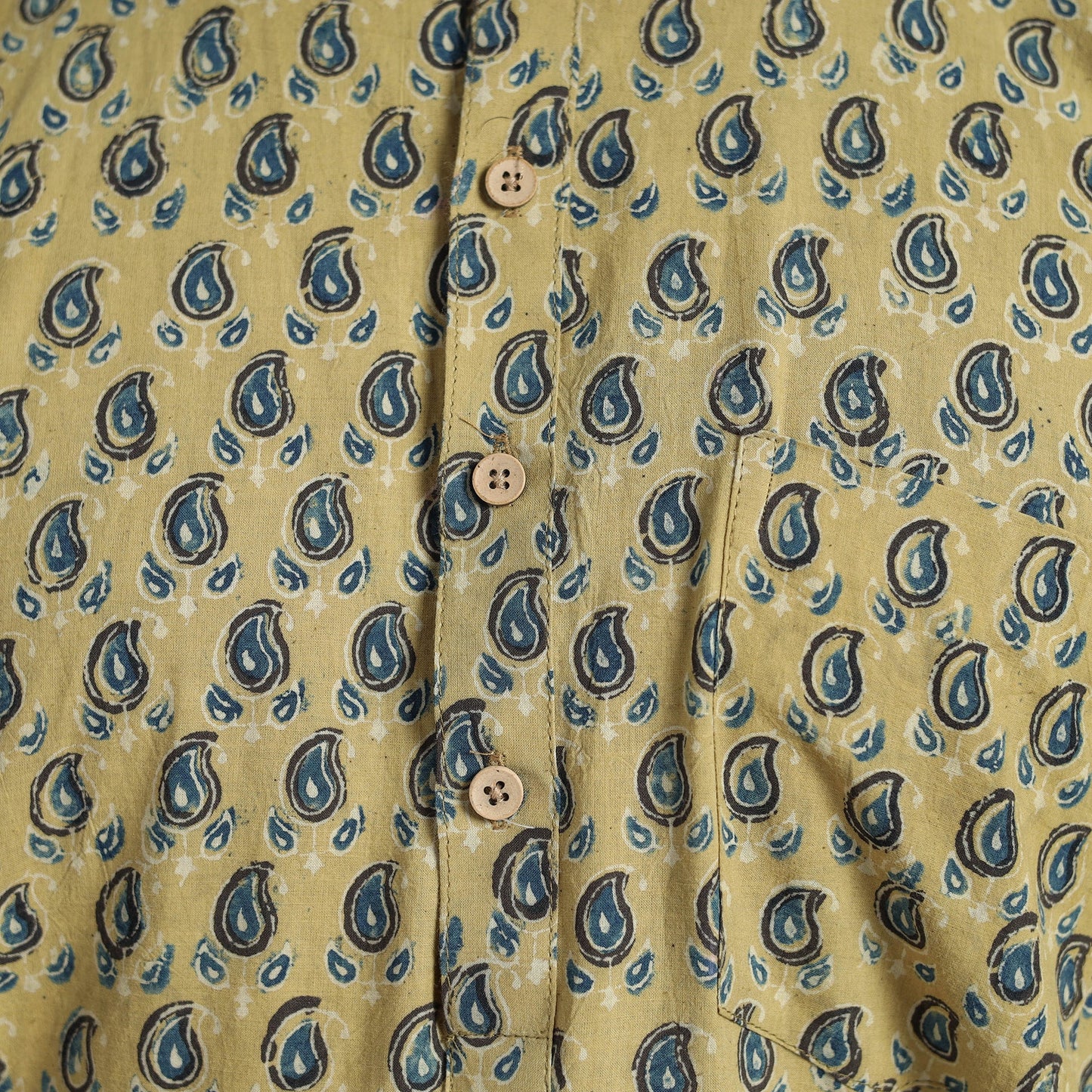 Ajrakh Block Printed Cotton Men Short Kurta 01