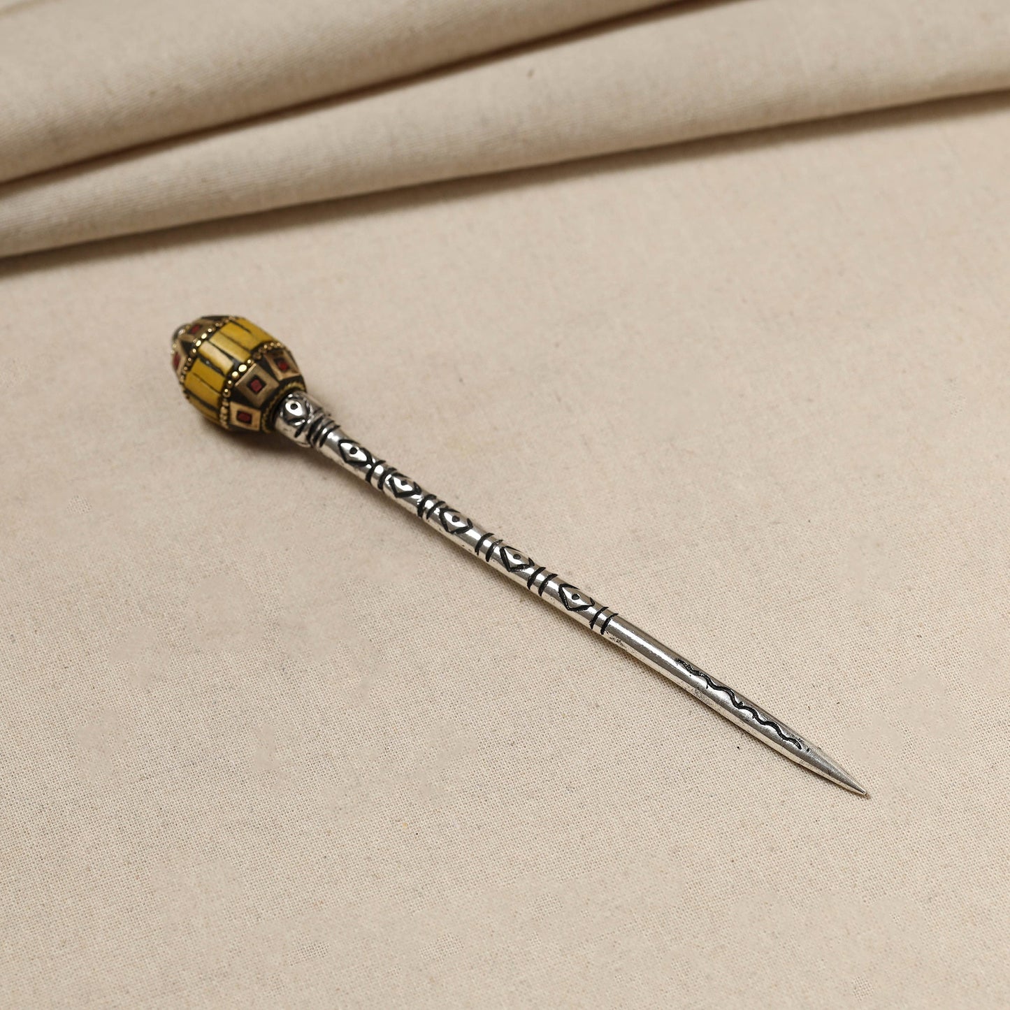 Antique Finish Oxidised German Silver Juda Stick