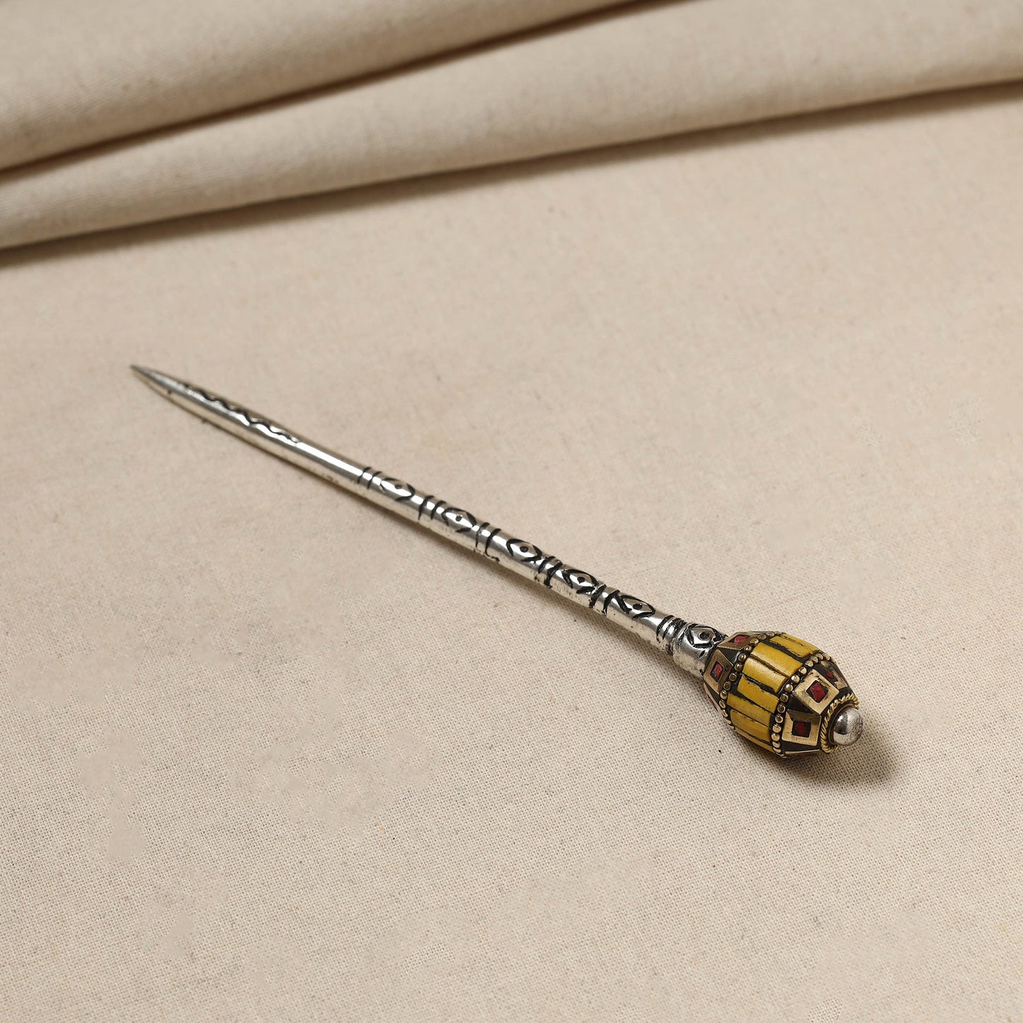 Antique Finish Oxidised German Silver Juda Stick