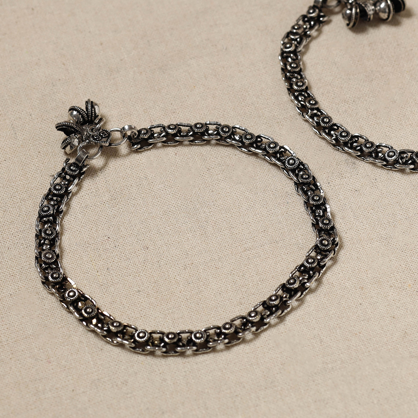 Antique Finish Oxidised German Silver Payal