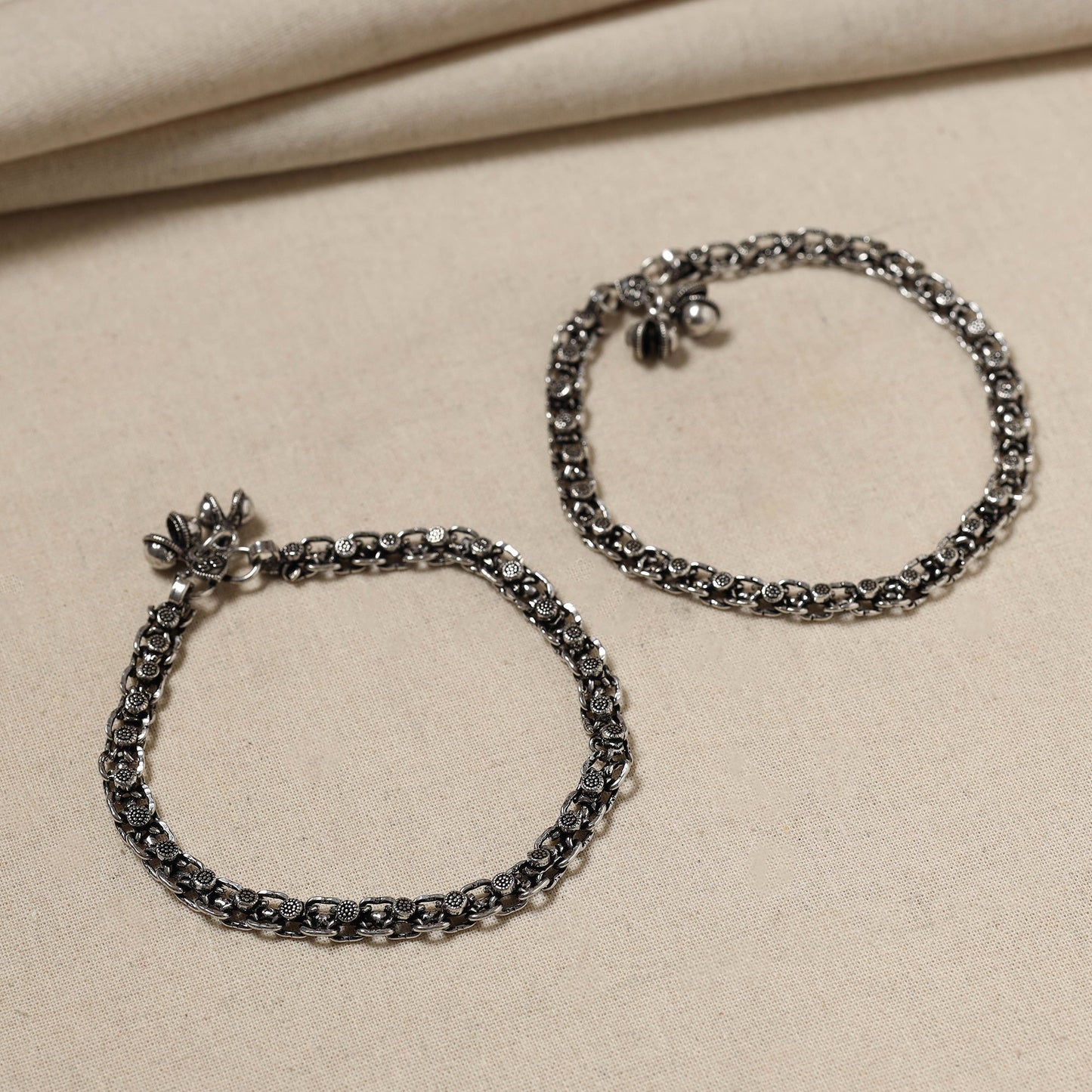 Antique Finish Oxidised German Silver Payal Online at iTokri.com