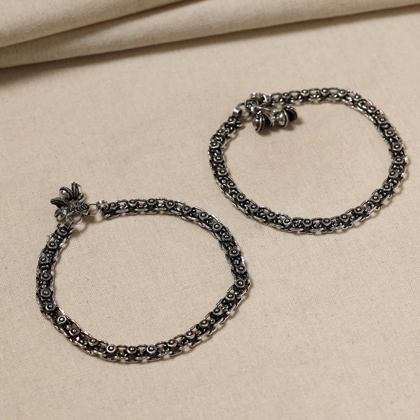 Antique Finish Oxidised German Silver Payal