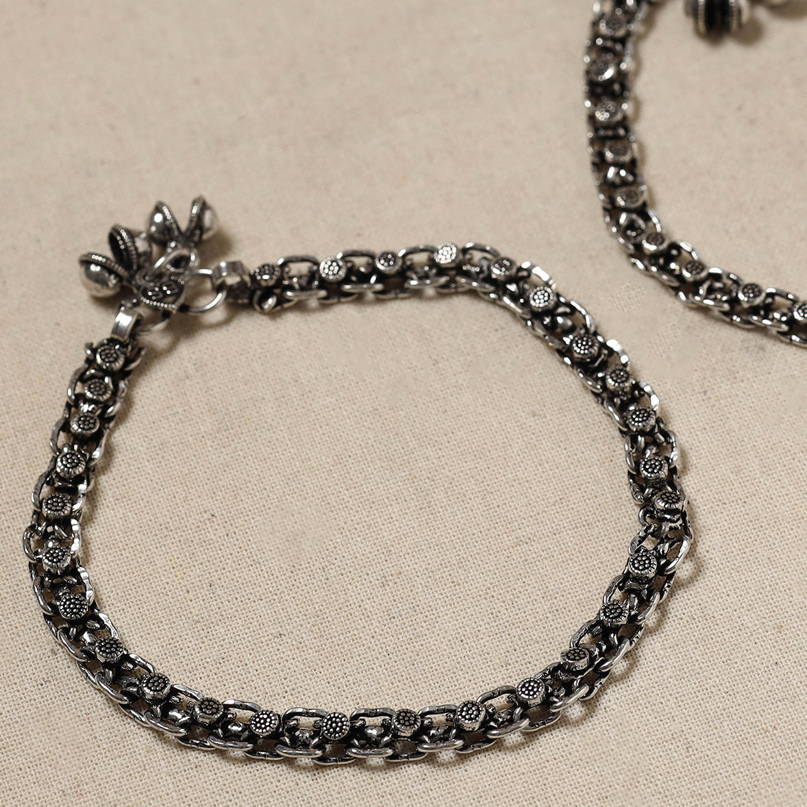 Antique Finish Oxidised German Silver Payal Online at iTokri.com
