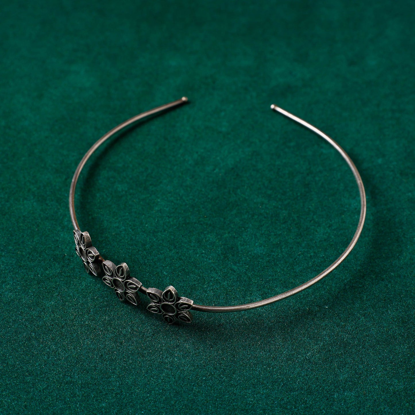 Antique Silver Finish Oxidised Brass Base Hair Band
