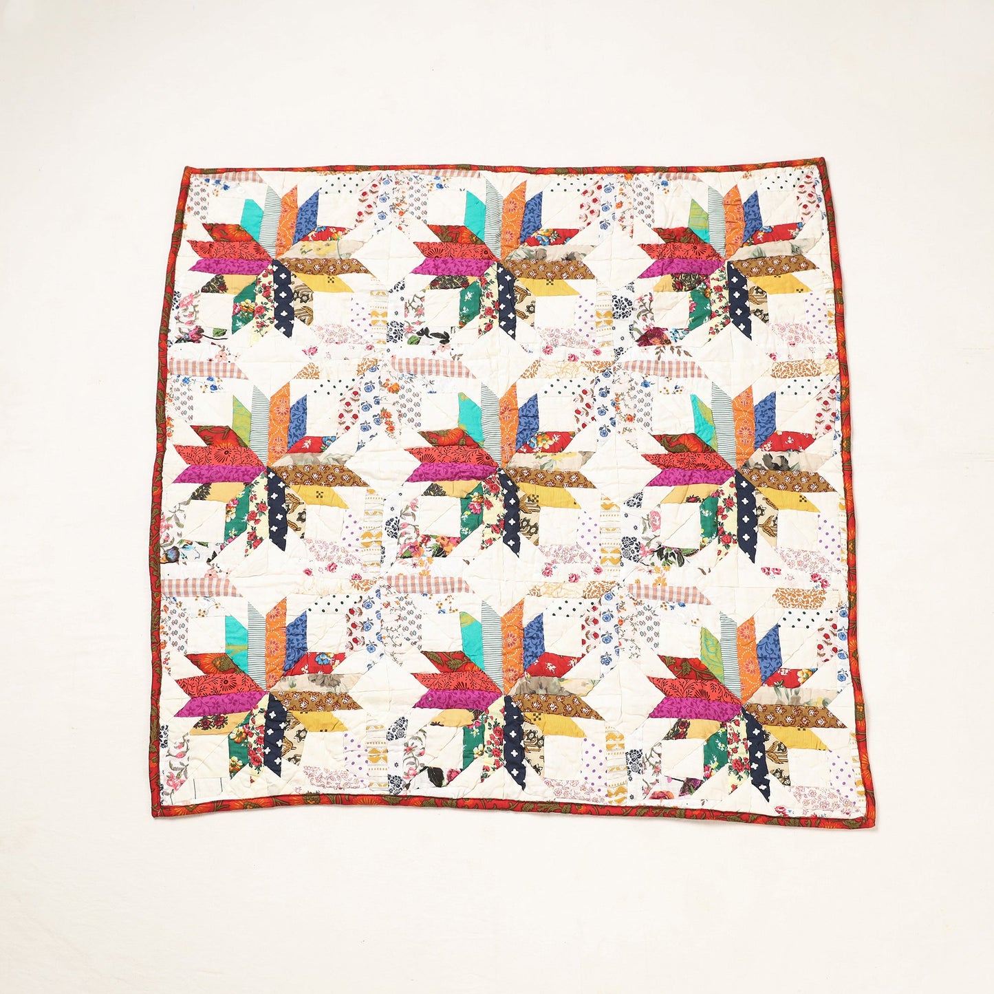 Applique Quilted Reversible Multipurpose Mat by Purkal Stree Shakti Samiti (37 x 36 in)