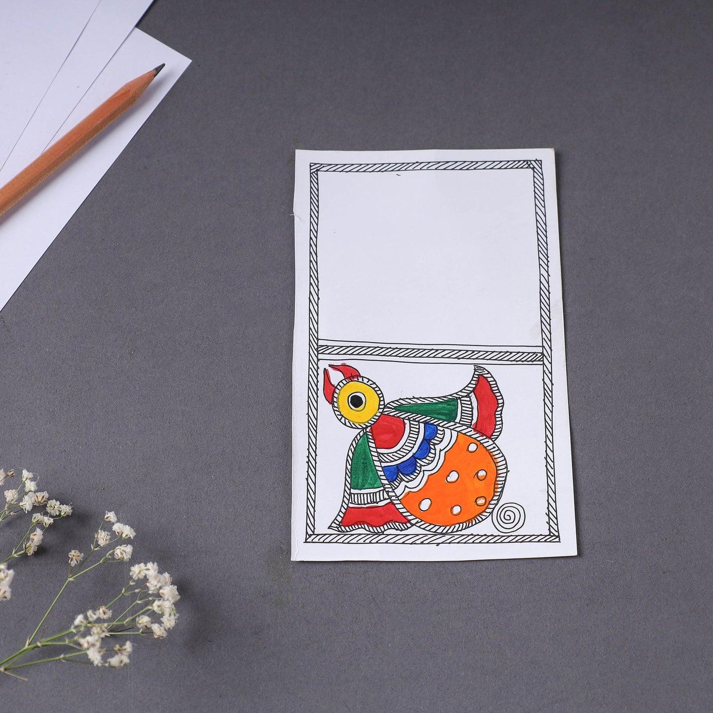 Madhubani Handpainted Post Card