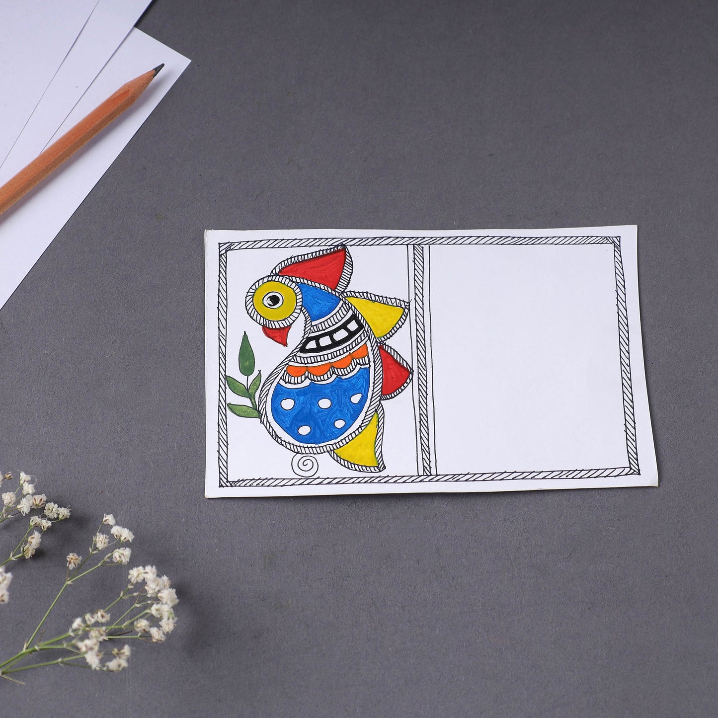 handpainted postcard