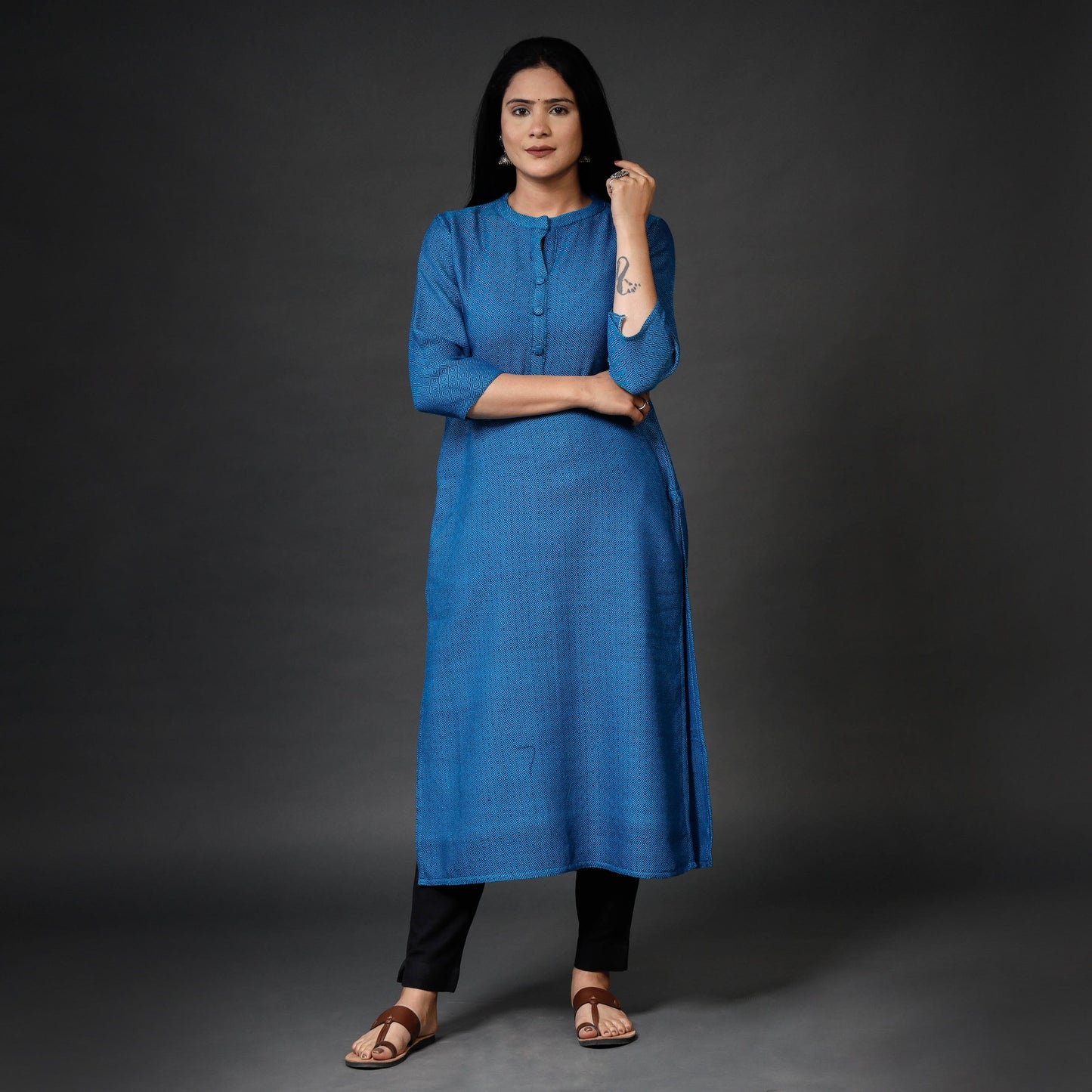 Buy Kumaun Handwoven Merino Woolen Long Kurti Online at iTokri,com