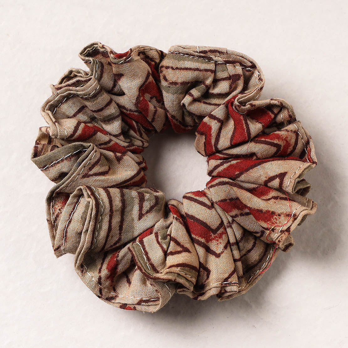 Kalamkari Block Printed Cotton Elastic Rubber Band/Scrunchie